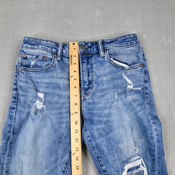 American Eagle Jeans Mens 32X34 (29x33 Meas) Skinny Distressed Denim Blue - Picture 11 of 11